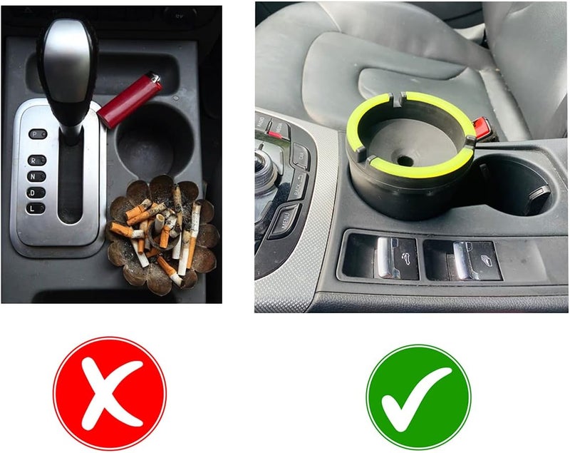 TSY TOOL (3 Pack Jumbo) Glow in the Dark Butt Bucket Ashtray Cigarette Cup Car Ash Holder Portable Truck Home Office Black - Image 5